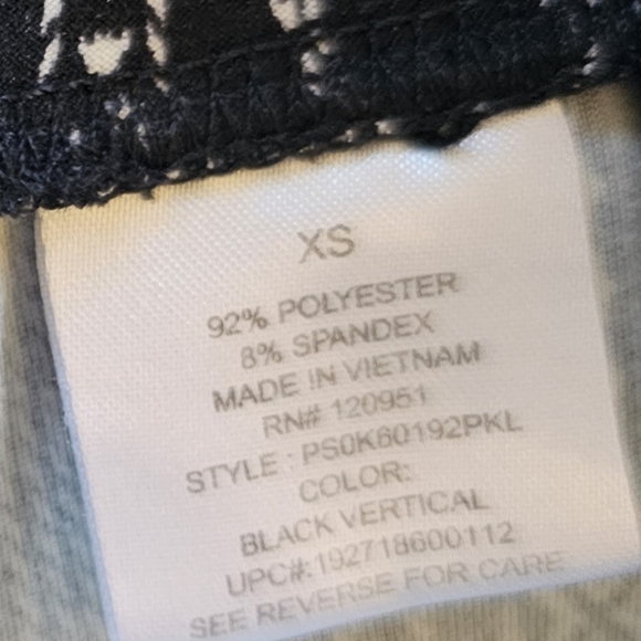 Junior's/Women's Boho Flared Pants black white pattern XS - Picture 3 of 4